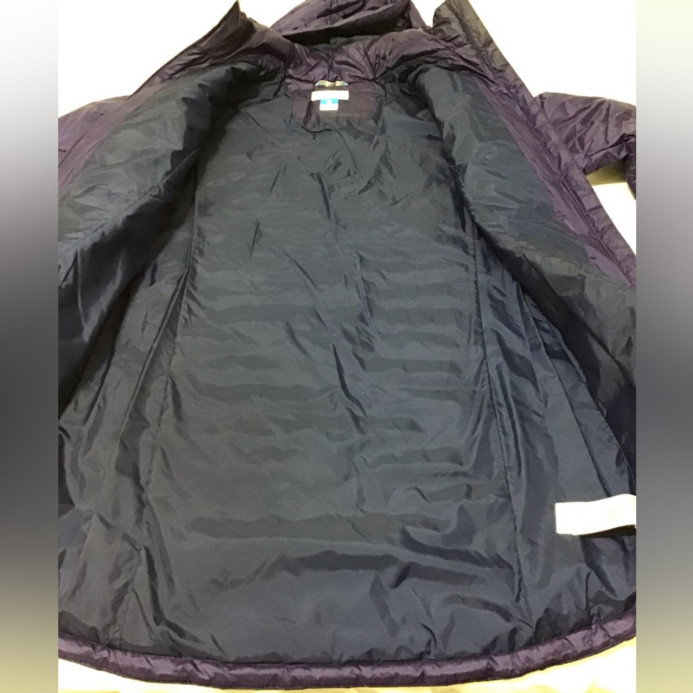 Columbia Purple Hooded Puffer Long Jacket Multi Zipper Details Size XL - Picture 15 of 16